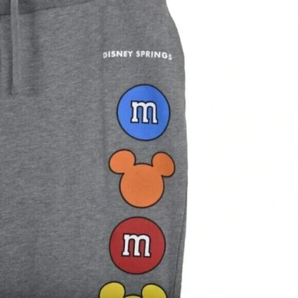 Disney Springs M&M Mickey Mouse Track Pants Joggers Sweatpants Gray Size Large - Picture 3 of 9